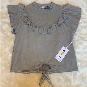 Purple Snow black and white stripped Crop Top